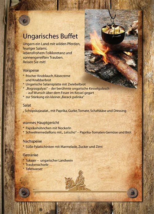 A photo of the Western Menu with various dishes.